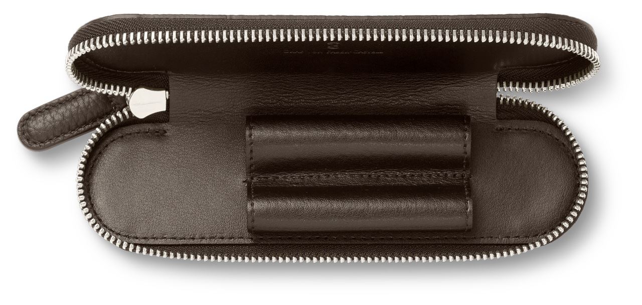 Graf-von-Faber-Castell - Etui, 2 Schreibgeräte, Cashmere, Reißverschluss, Dunkelbraun