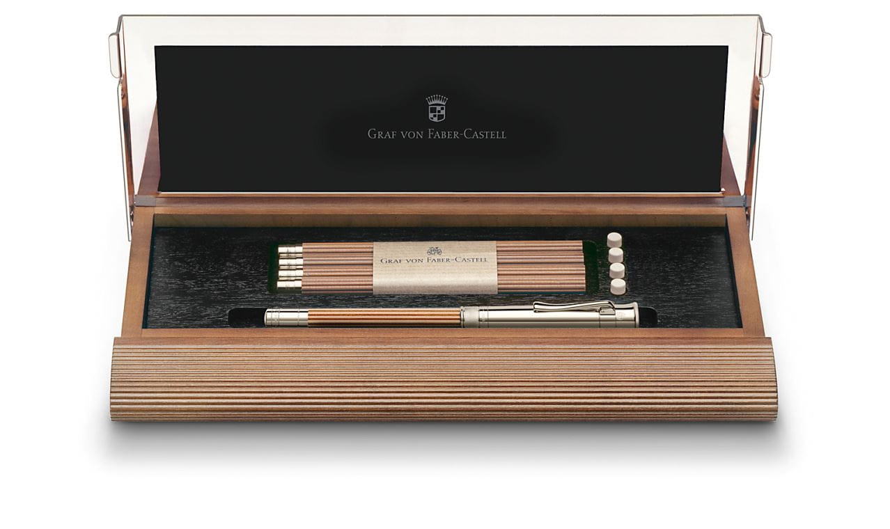 Graf-von-Faber-Castell - Cassette mit platiniertem Perfekten Bleistift, Braun