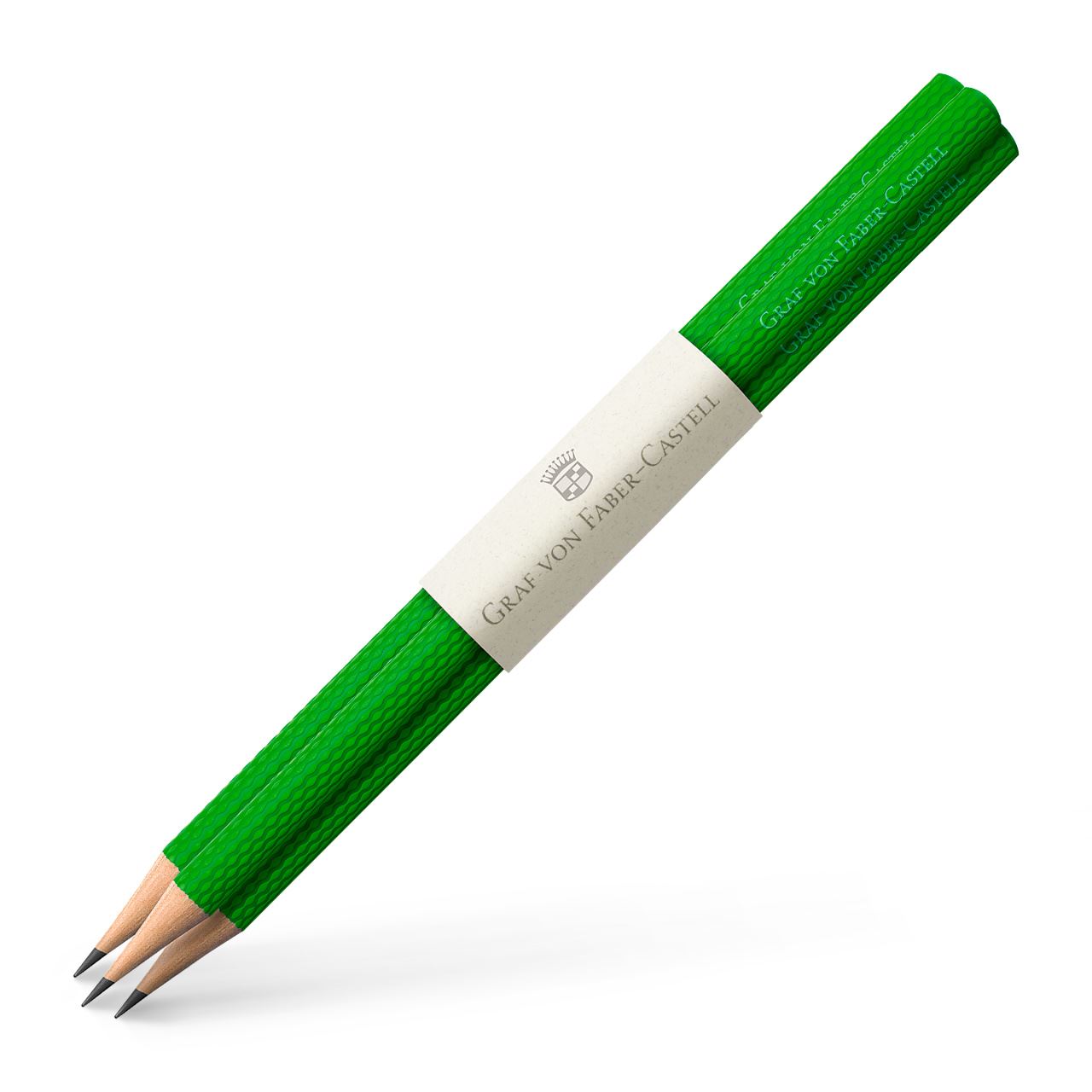 Graf-von-Faber-Castell - 3 holzgefasste Bleistifte Guilloche, Viper Green