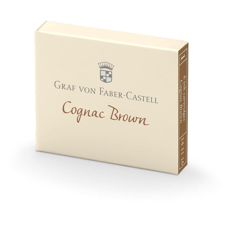 Graf-von-Faber-Castell - 6 Tintenpatronen, Cognac Brown