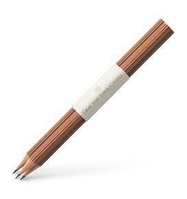 Graf-von-Faber-Castell - 3 holzgefasste Bleistifte mit Tauchkappe, Braun