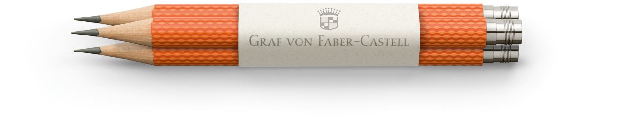 Graf-von-Faber-Castell - 3 Ersatzbleistifte  Perfekter Bleistift, Burned Orange