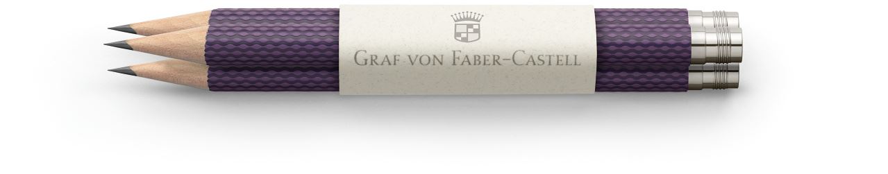 Graf-von-Faber-Castell - 3 Ersatzbleistifte  Perfekter Bleistift, Violet Blue