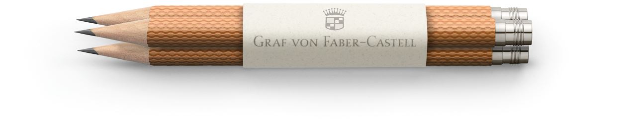 Graf-von-Faber-Castell - 3 Ersatzbleistifte  Perfekter Bleistift, Cognac Brown
