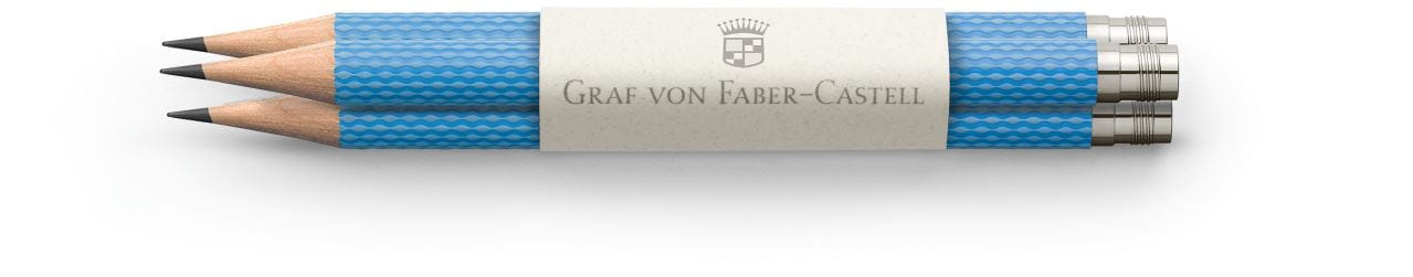 Graf-von-Faber-Castell - 3 Ersatzbleistifte  Perfekter Bleistift, Gulf Blue