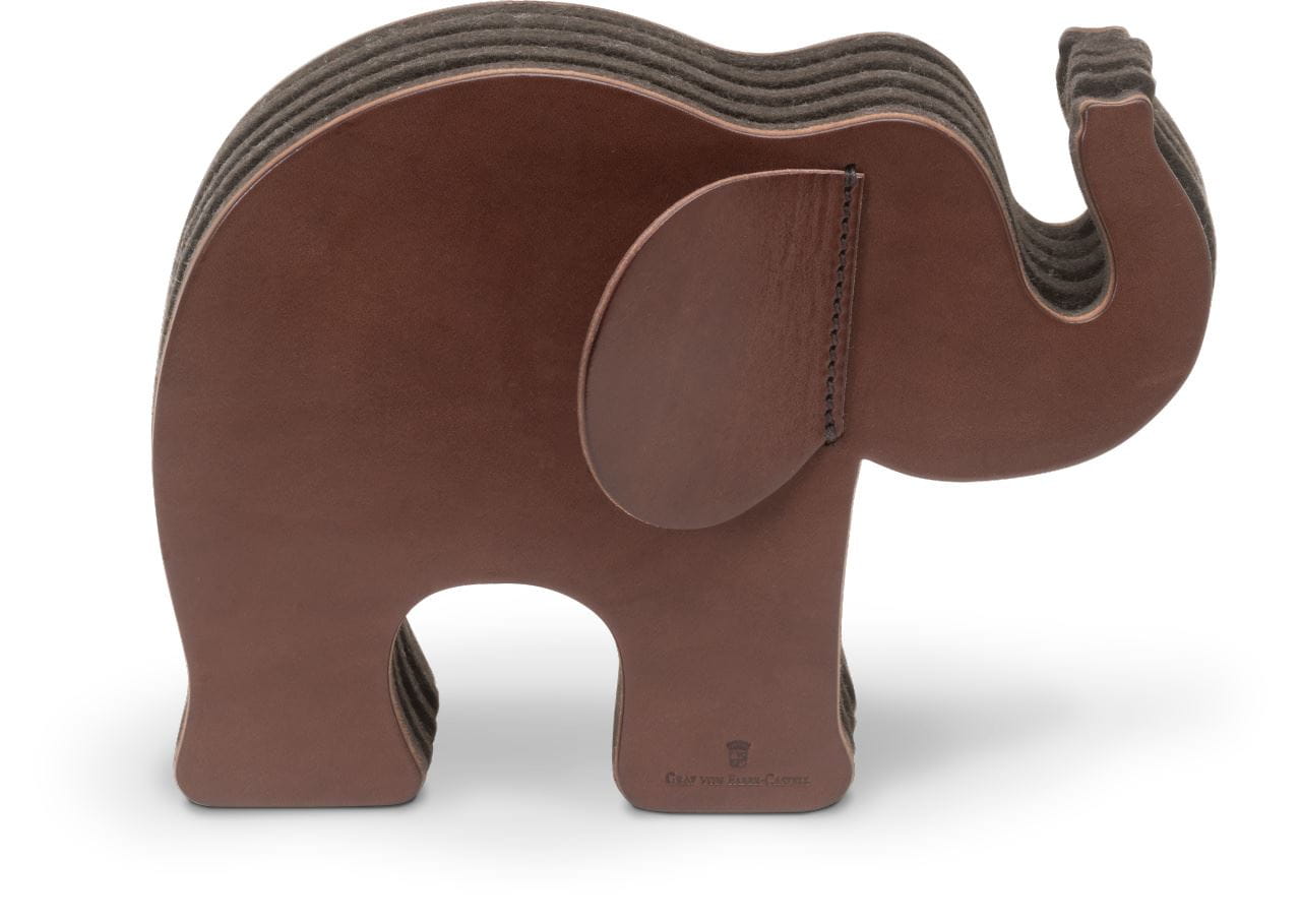 Graf-von-Faber-Castell - Stifteköcher Elefant mittel, Dunkelbraun