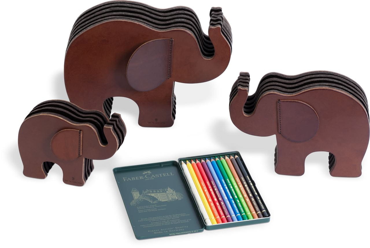 Graf-von-Faber-Castell - Stifteköcher Elefant mittel, Dunkelbraun