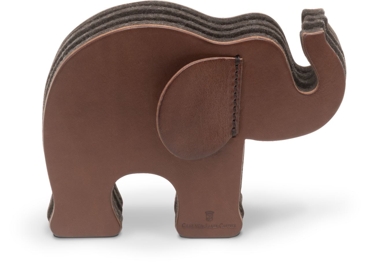 Graf-von-Faber-Castell - Stifteköcher Elefant klein, Dunkelbraun