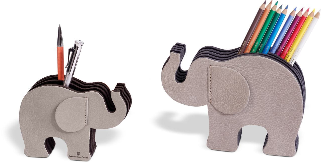 Graf-von-Faber-Castell - Stifteköcher Elefant klein, Nubuk